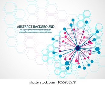 Movement of DNA molecules. Medicine science technologies with spare place for text. Biotechnology and chemistry concept vector illustration