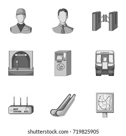 Movement, electric transport and other web icon in monochrome style.Attributes, public, means, icons in set collection.