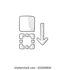 Movement of files vector sketch icon isolated on background. Hand drawn Movement of files icon. Movement of files sketch icon for infographic, website or app.
