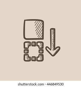 Movimiento de archivos icono de esbozo vectorial aislado en el fondo. Icono Movimiento de archivos dibujado a mano. Icono de esbozo de movimiento de archivos para infografía, sitio web o aplicación.