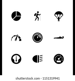 movement icon. 9 movement set with car lights, speed, equal and jump vector icons for web and mobile app