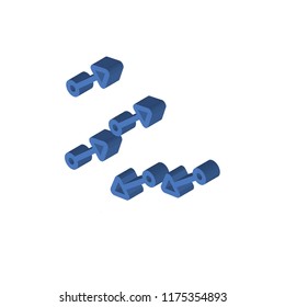 Movement isometric left top view 3D icon