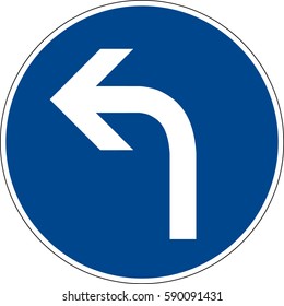 Movement to the left. Vector road sign Germany.