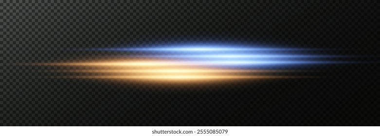 Movement of lines and laser beams, horizontal glare.Abstract background.Neon light.Vector.