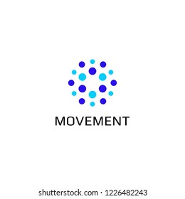 Movimiento logo Plantilla círculo flujo tarea punto cripto blockchain 