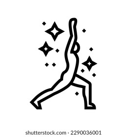 movement meditation yoga line icon vector. movement meditation yoga sign. isolated contour symbol black illustration