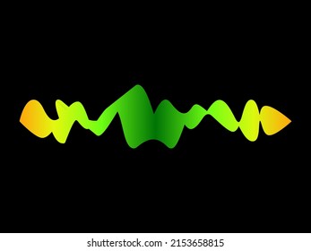 Bewegung mehrfarbige Schallwelle auf schwarzem Hintergrund. Abstrakter Hintergrund. Vektorgrafik