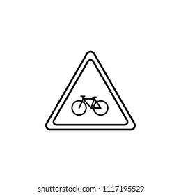 Movement on bicycles is prohibited. icon. Element of traffic signs icon for mobile concept and web apps. Thin line no Movement on bicycles icon can be used for web and mobile on white background