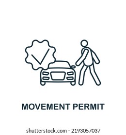 Movement Permit icon. Line simple Quarantine icon for templates, web design and infographics