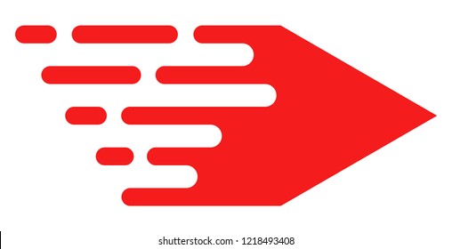 Movement right icon with fast speed effect. Vector illustration designed for modern abstraction with symbols of speed, rush, progress, energy.