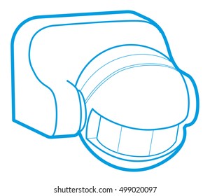 Movement and sound indoor sensor for automatic switching of light. Vector illustration. Motion Sensor Icon.