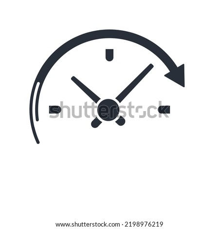 The movement of time runs. The fast speed of events.  Service and support time.  Vector linear icon isolated on white background.