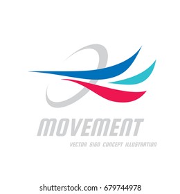 Movement - Vector Business Logo Template Concept Illustration. Abstract Colored Dynamic Shapes. Progress Development Sign. Design Element.