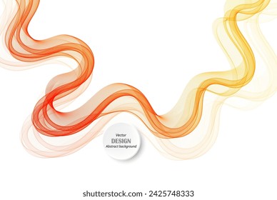The movement of wavy lines collected in a bright red-orange transparent wave