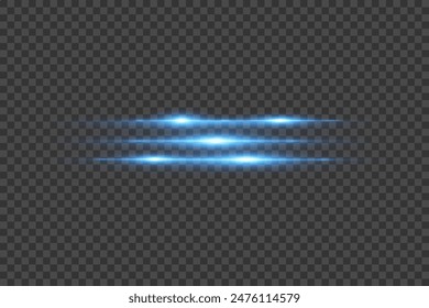Bewegungen der blauen Linie. ​​Lichtgeschwindigkeit. Auf einem transparenten Hintergrund.