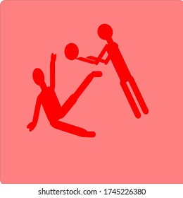 movements of football players in football with red costumes and red balls illustration vector graphic