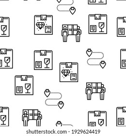 Mover Express Service Vector Seamless Pattern Thin Line Illustration
