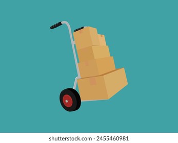 mover hand tool box cart vector