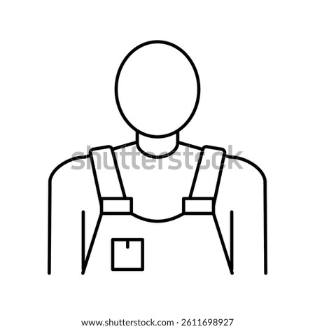 mover service worker line icon vector. mover service worker sign. isolated contour symbol black illustration