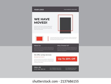Mover and Transport Logistics Flyer, Transport Business poster Template, Moving House Flyer Templates, Moving House Service Flyer Template, We are Moving Flyer Template. 