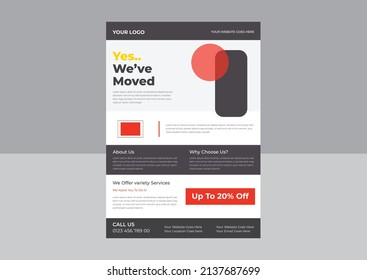 Mover and Transport Logistics Flyer, Transport Business poster Template, Moving House Flyer Templates, Moving House Service Flyer Template, We are Moving Flyer Template. 