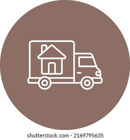 Mover Truck vector icon. Can be used for printing, mobile and web applications.