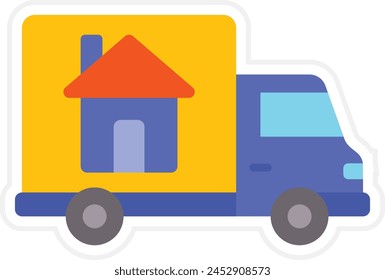 Mover Truck vector icon. Can be used for printing, mobile and web applications.
