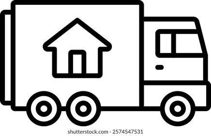 Mover Truck vector icon. Can be used for printing, mobile and web applications.