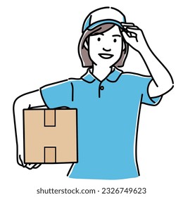Movers, courier greeting,　Vector Illustration