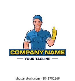 Movers, Worker, Technician, Engineers and Mechanics Character Logo Design
