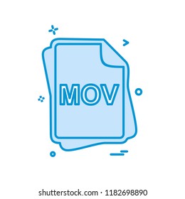 MOVfile type icon design vector