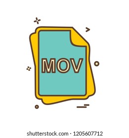 MOVfile type icon design vector