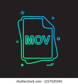 MOVfile type icon design vector