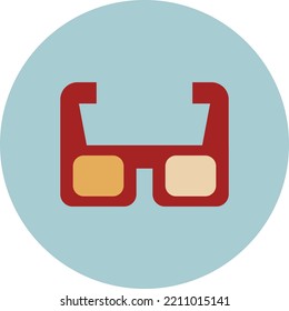 Movie 3d glasses, illustration, vector on white background.