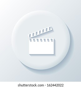 Movie 3D Paper Icon on a white background