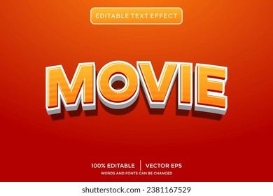 movie 3D text effect template