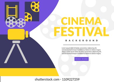 Movie abstract poster. Vector cinema festival poster, flyer background. Abstract sale tickets banner background. Movie time and entertainment concept. 