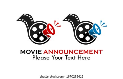 Movie announcement logo template illustration