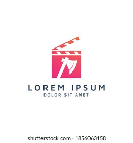 movie and ax negative space logo design