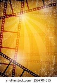 Movie background. Film frames tape reels camera video illustrations vector