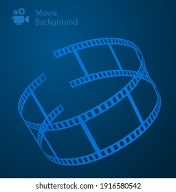 Movie Background With Film Reel