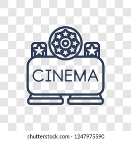 Movie Billboard icon. Trendy linear Movie Billboard logo concept on transparent background from Cinema collection