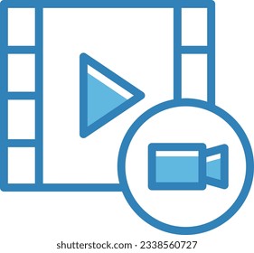 Movie Blue Icon - Single Icon, Vector