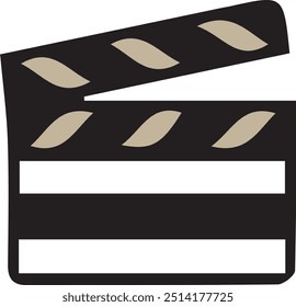 Placa de vídeo clapperboard para filme fazendo isolado no fundo branco