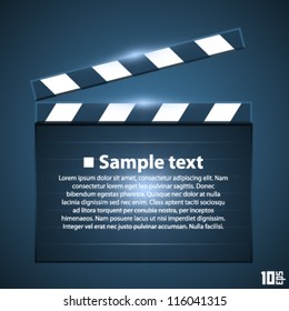 Movie board slapstick, Clapperboard on a white background, Film frame, Video start, vector illustration