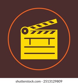 Movie board trendy icon classy abstract vector illustration colorful artwork lovely design.eps