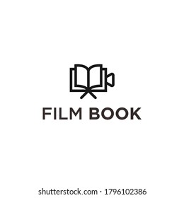 logotipo de libro abstracto. icono de película