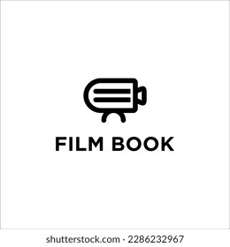 ilustración vectorial del diseño del logotipo del libro de películas