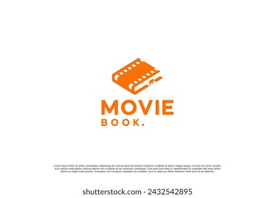 movie book , script, motion picture, logo design vector.