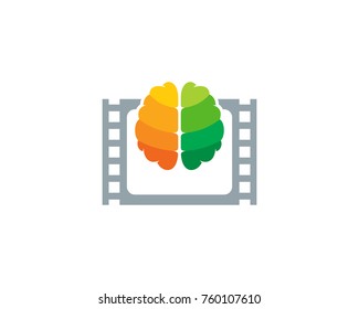 Movie Brain Icon Logo Design Element